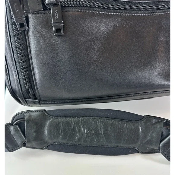 Tumi T-Pass Organizer Brief Soft Napa Leather Laptop Expandable Bag PERSONALIZED - Picture 6 of 16